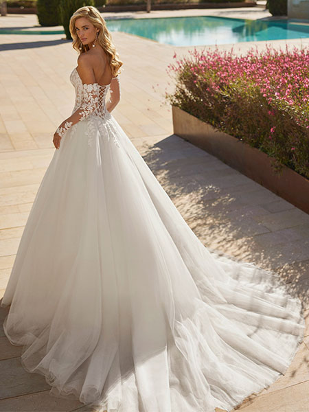 Rosa Clará Princesse trouwjurk Simona zijkant