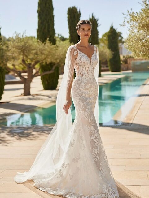Rosa Clará Fit and flare Mermaid trouwjurk Selma klein